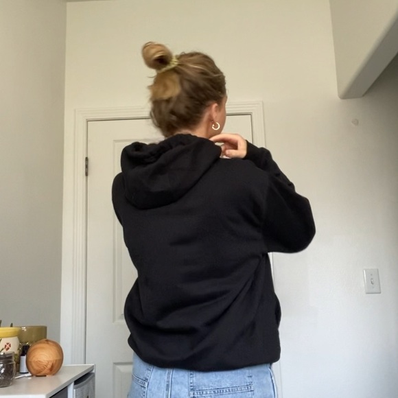 OVERSIZED BLACK HOODIE - Picture 4 of 6